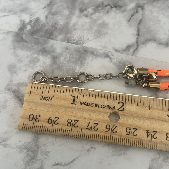 Crewcuts By J.Crew paracord neon orange pink with sparky stone   necklace 16” - Picture 7 of 8